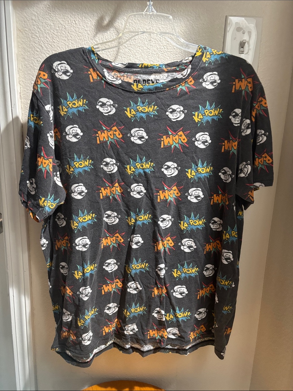 Popeye Black Comic-Print Men’s T-Shirt L